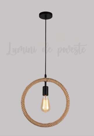 Pendul Vintage Rope Round, 1 surse de iluminare